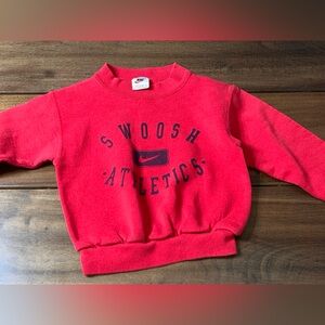 Vintage 90s Nike Kids Red Swoosh Sweatshirt